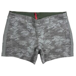 SPANX Camo Utility Shorts Gray Green High-Rise Stretch Shorts Women's XL